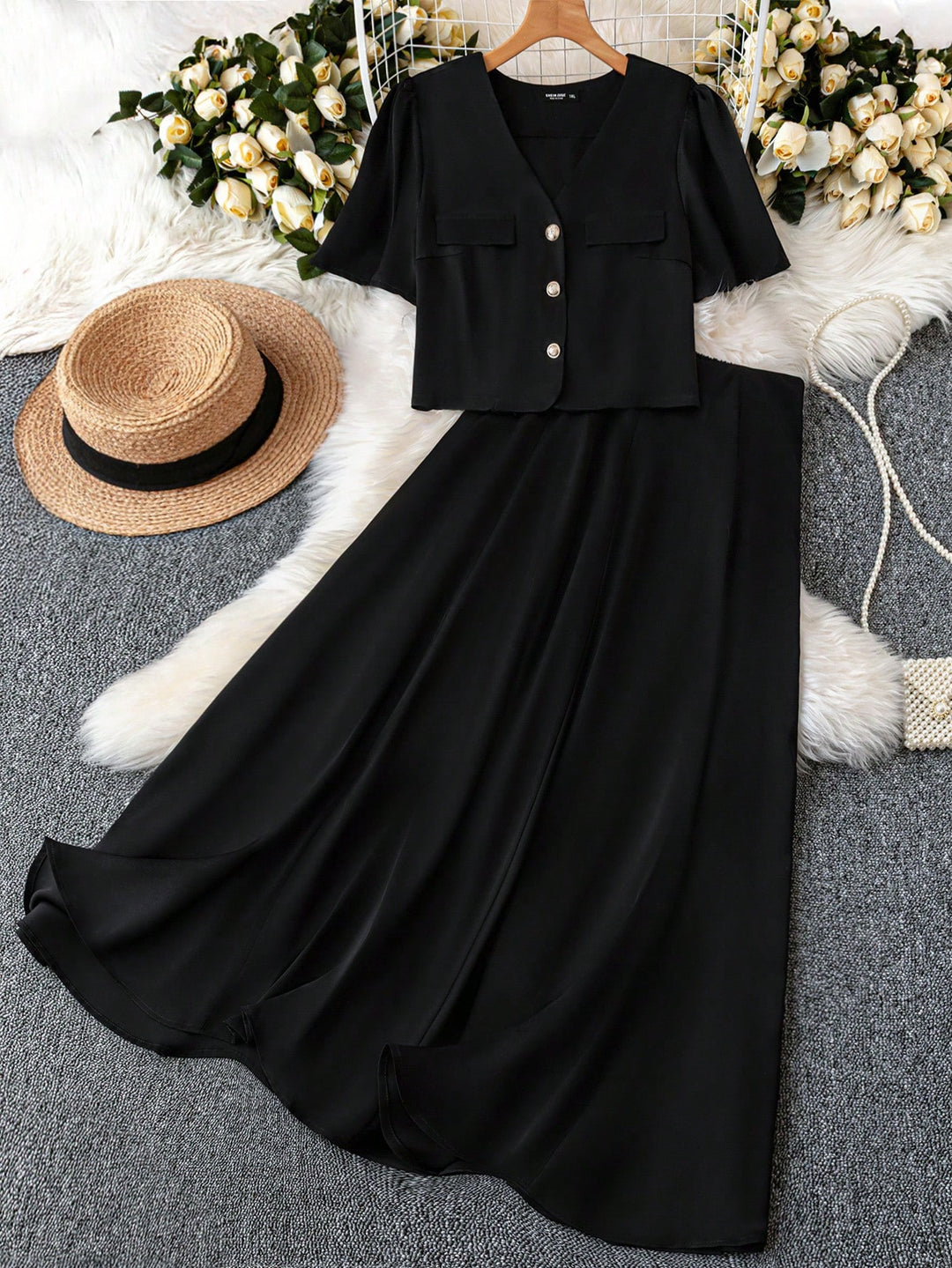 Shein Curve+ szett, fekete