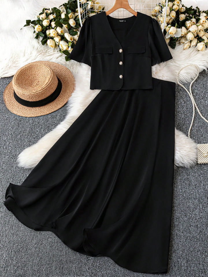 Shein Curve+ szett, fekete