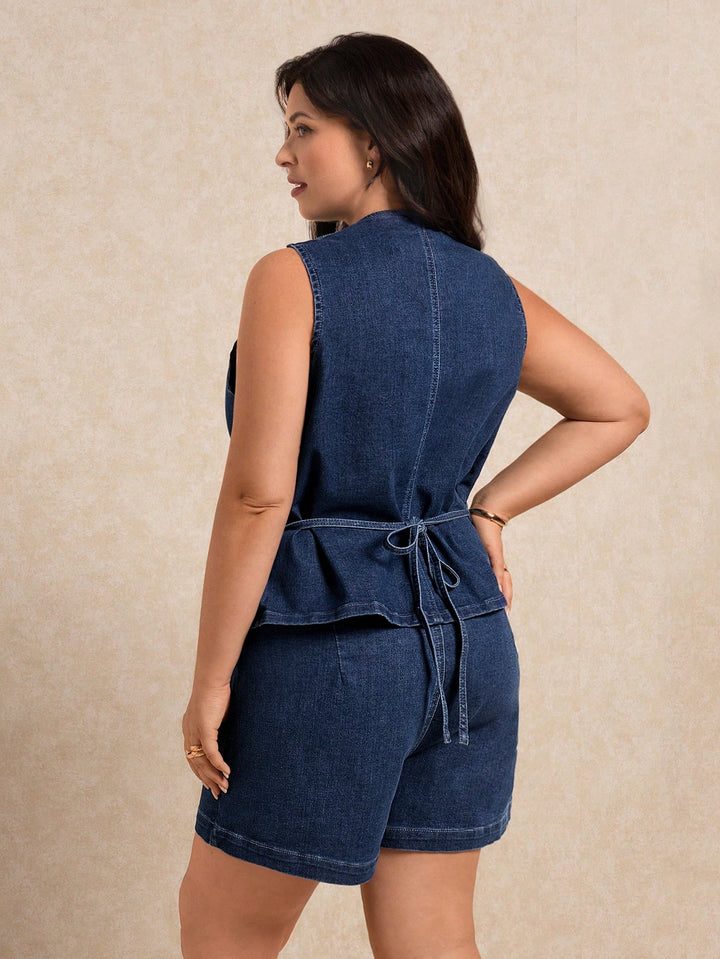 Compleu din denim SHEIN, albastru