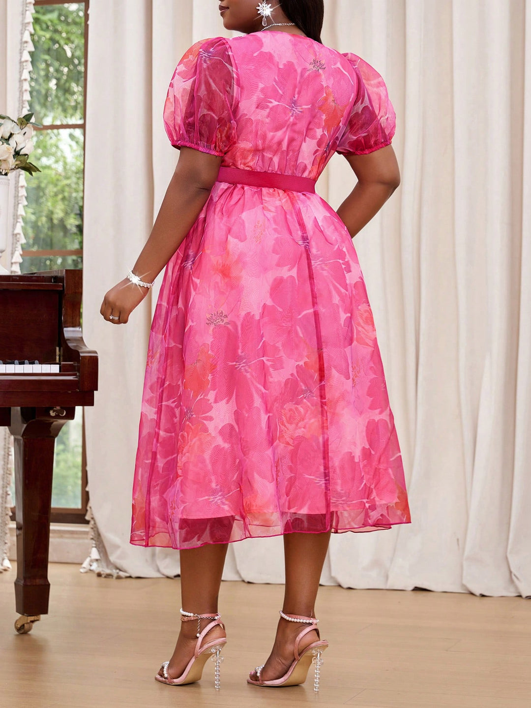 Rochie midi SHEIN, roz
