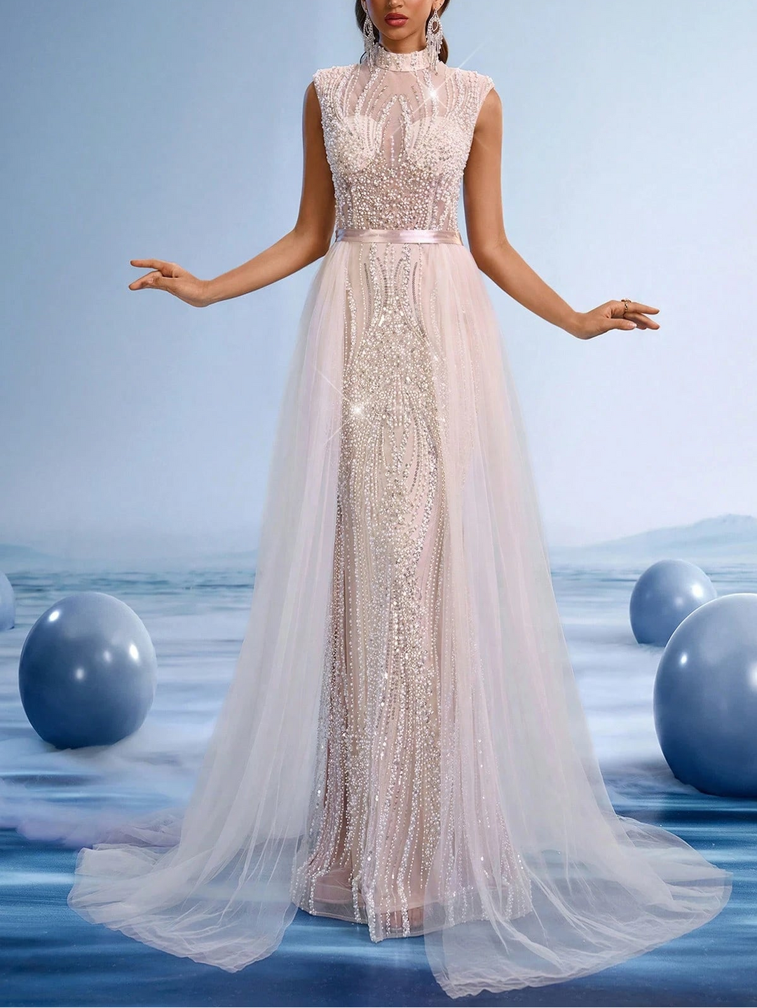 Rochie de ocazie SHEIN, crem