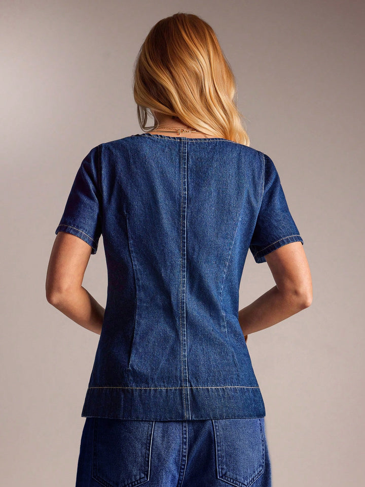 Top Shein, albastru
