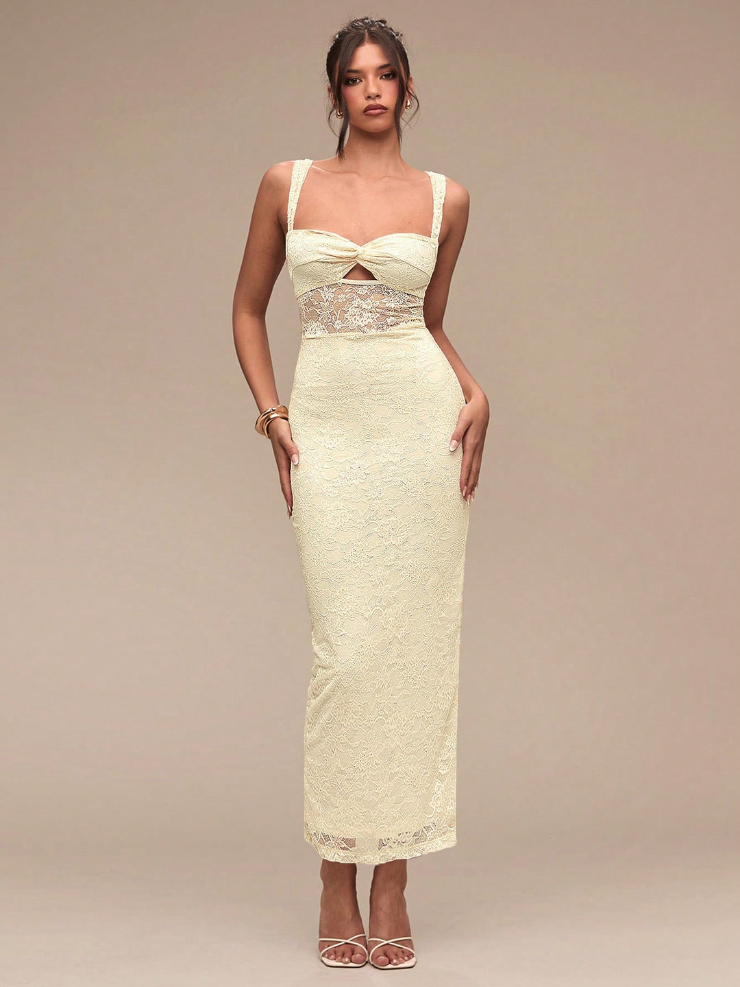 Rochie maxi SHEIN, bej