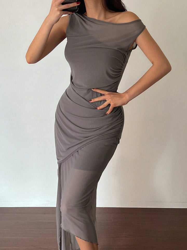 Rochie maxi SHEIN, gri
