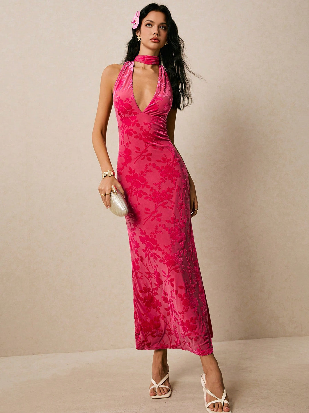 Rochie maxi SHEIN, roz