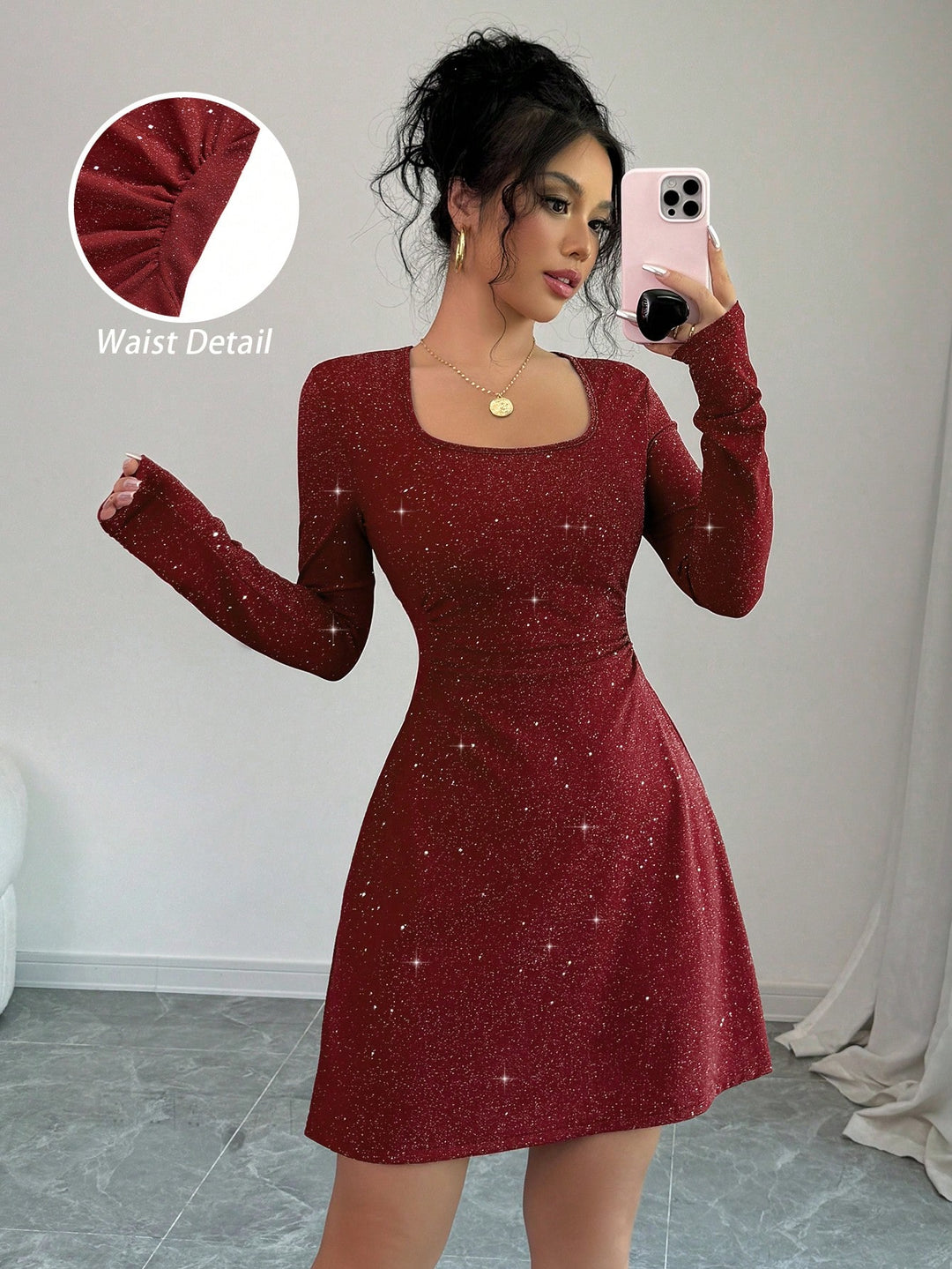 Rochie scurtă SHEIN, vișiniu