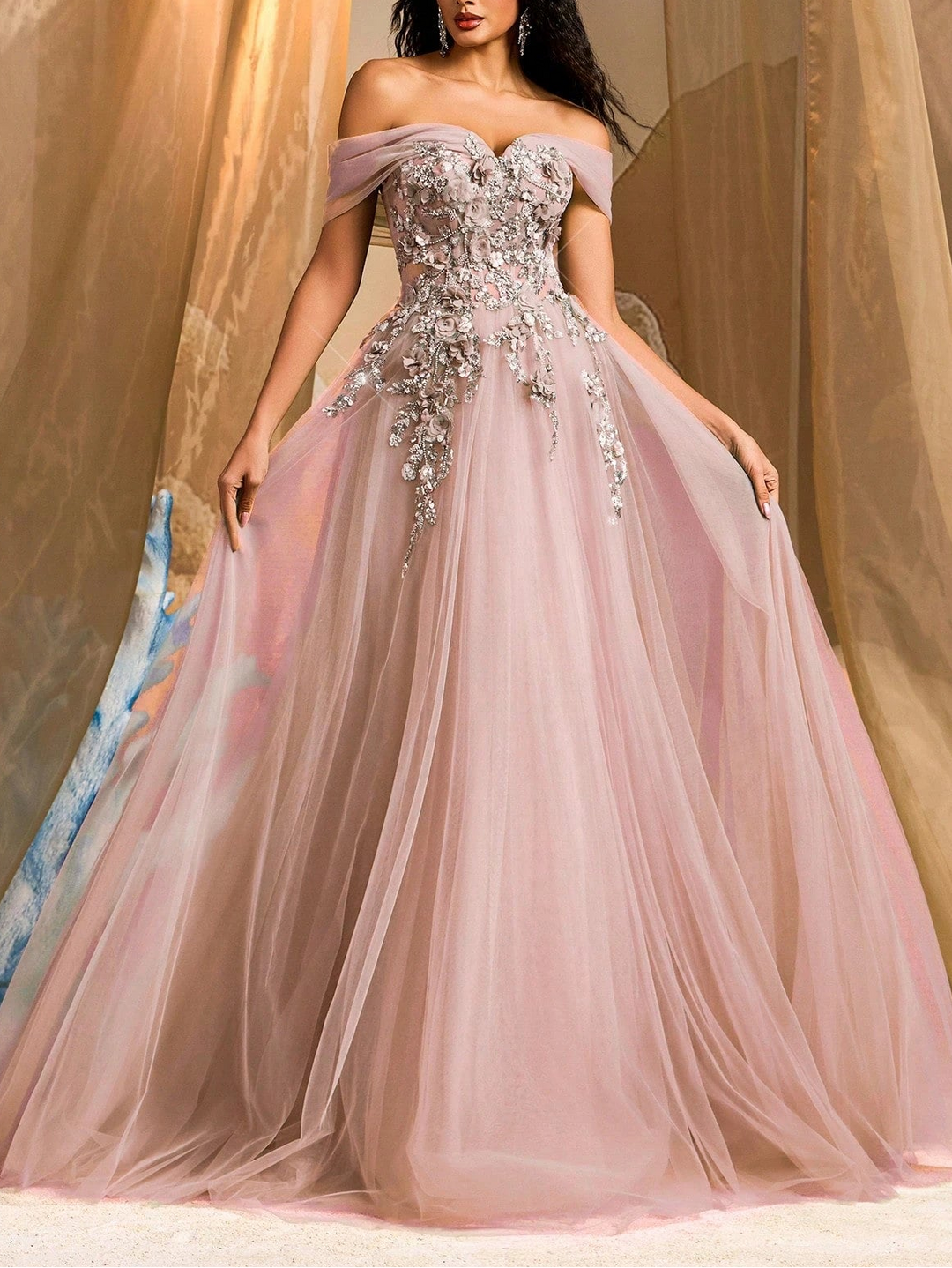 Rochie de ocazie SHEIN, roz