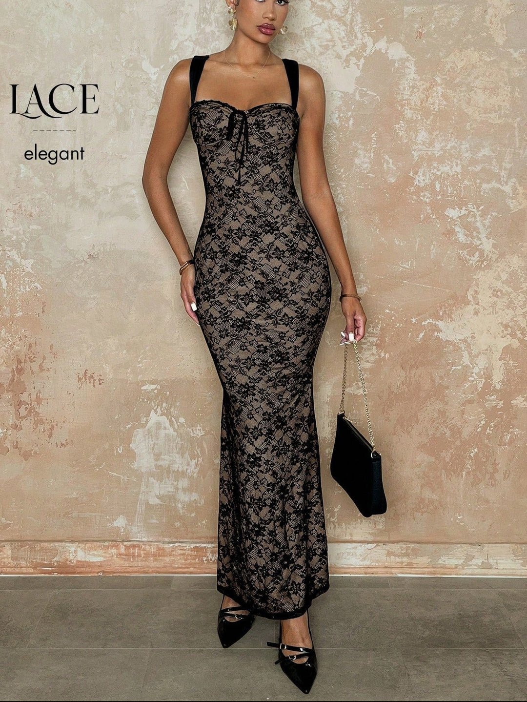 SHEIN Maxi ruha, fekete