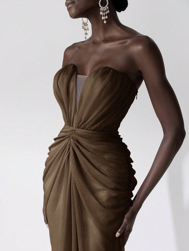 Rochie de ocazie SHEIN, maro