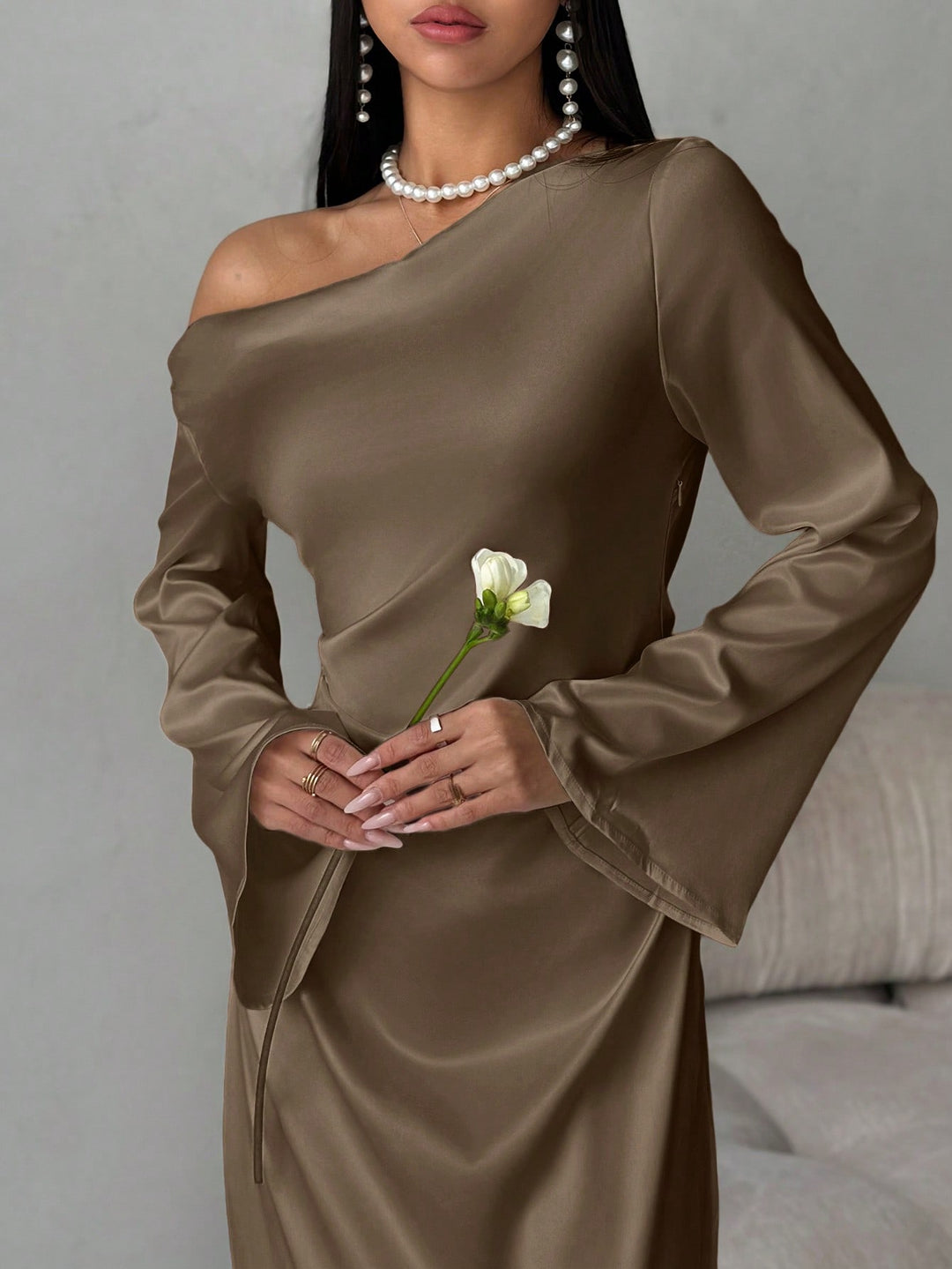 Rochie maxi SHEIN, maro