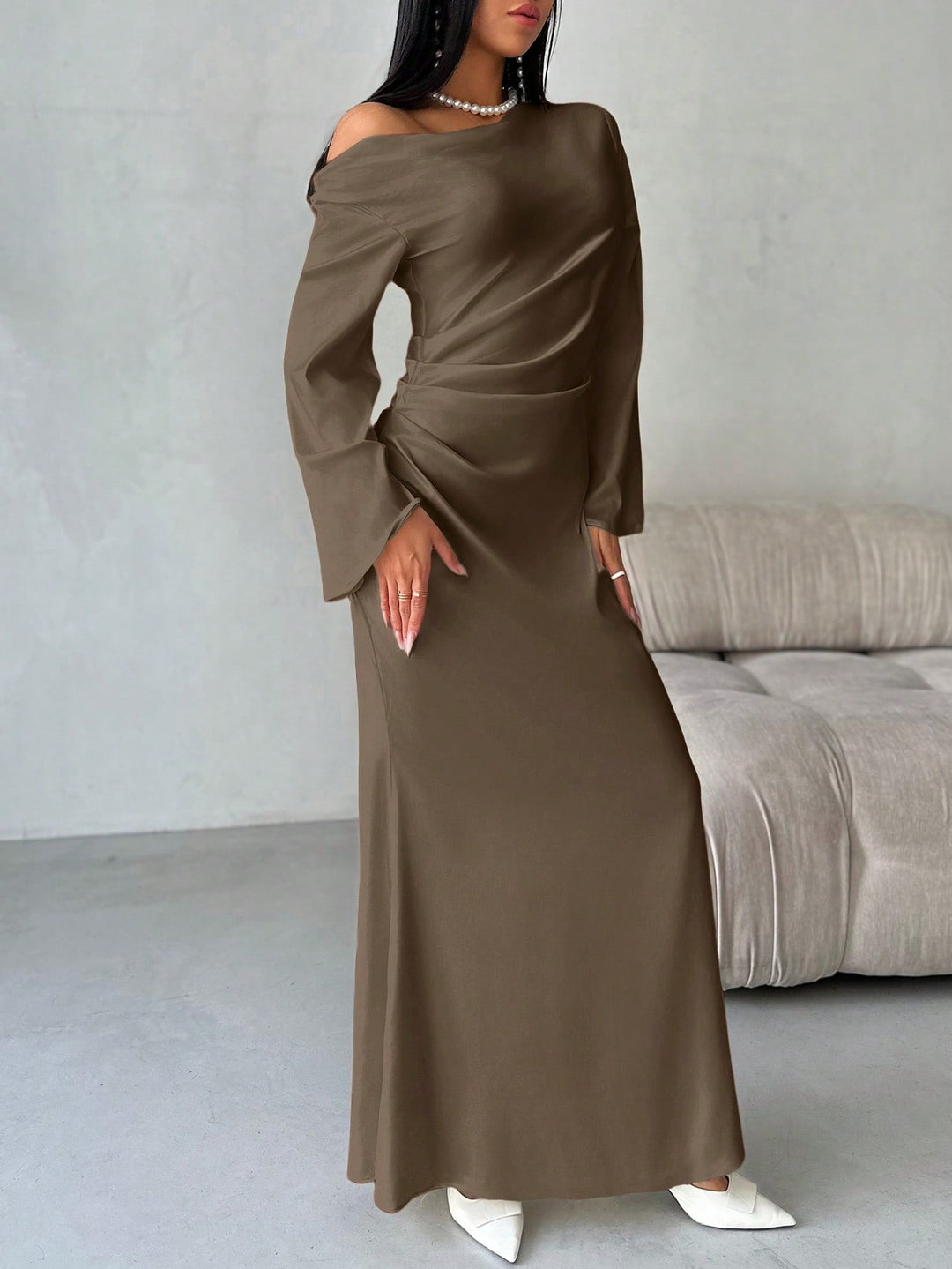 Rochie maxi SHEIN, maro