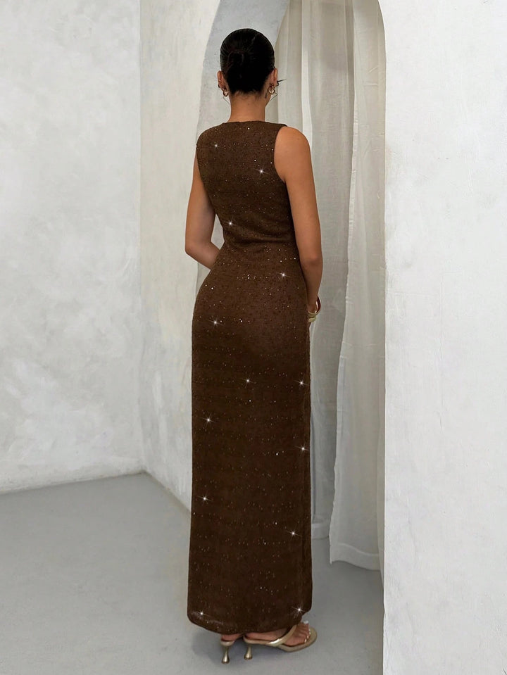 Shein barna maxi ruha