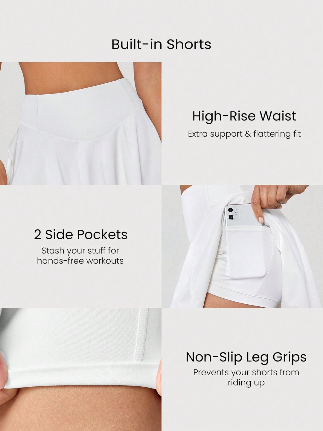 Fustă-pantalon SHEIN, alb