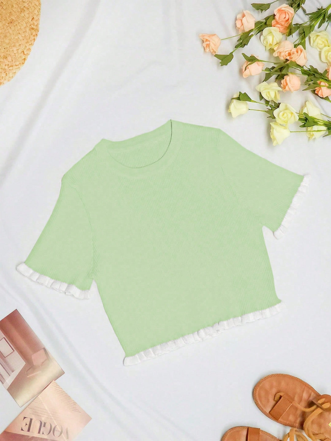 Pulover tricotat SHEIN, verde