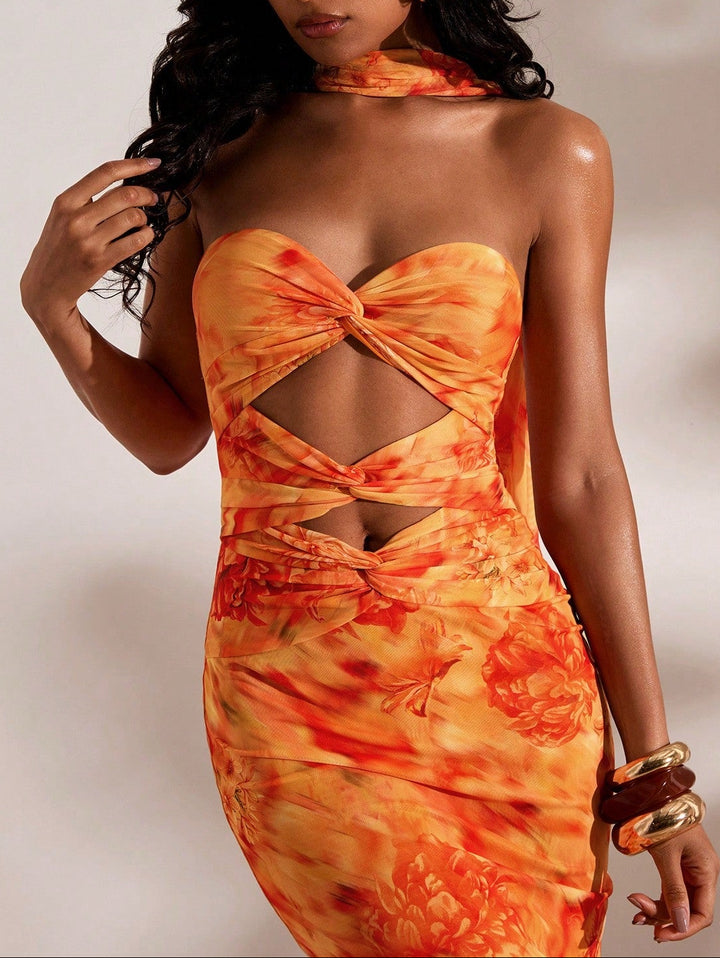 Rochie midi Shein, mix culori
