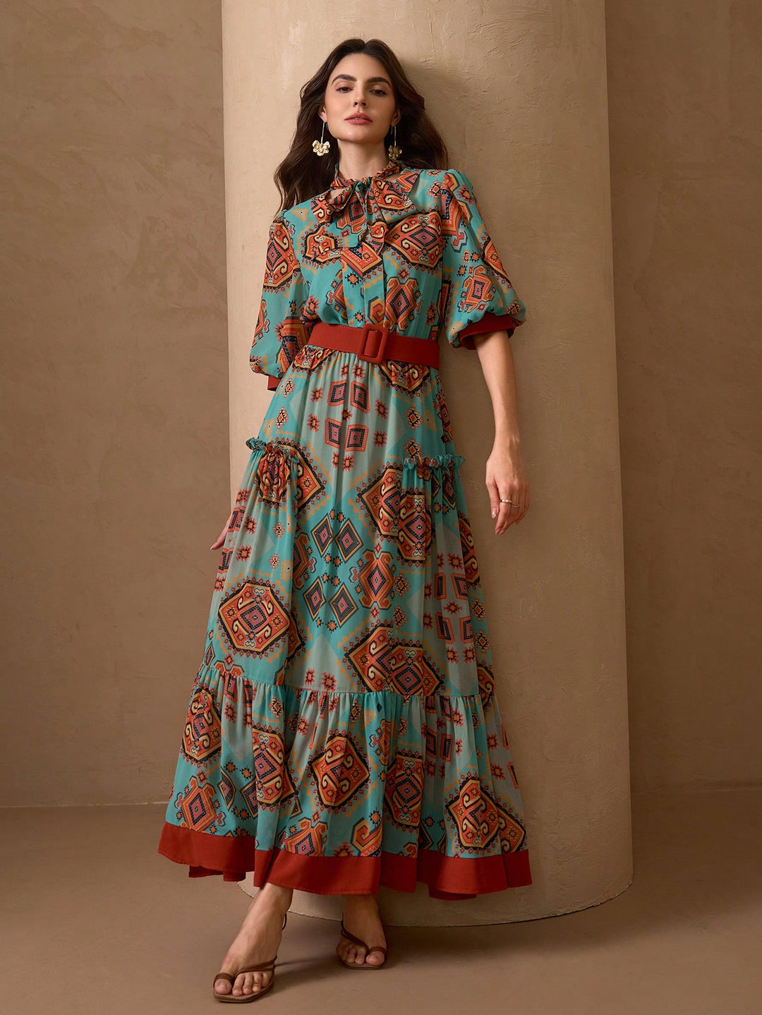 Rochie maxi SHEIN, mix culori