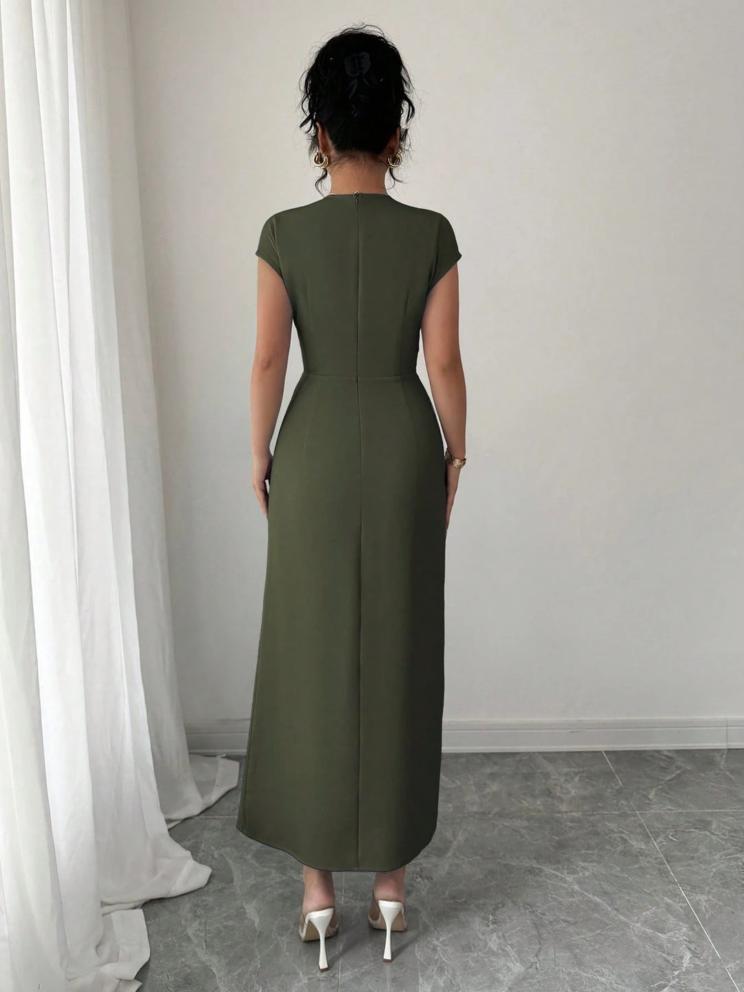 Rochie maxi SHEIN, kaki