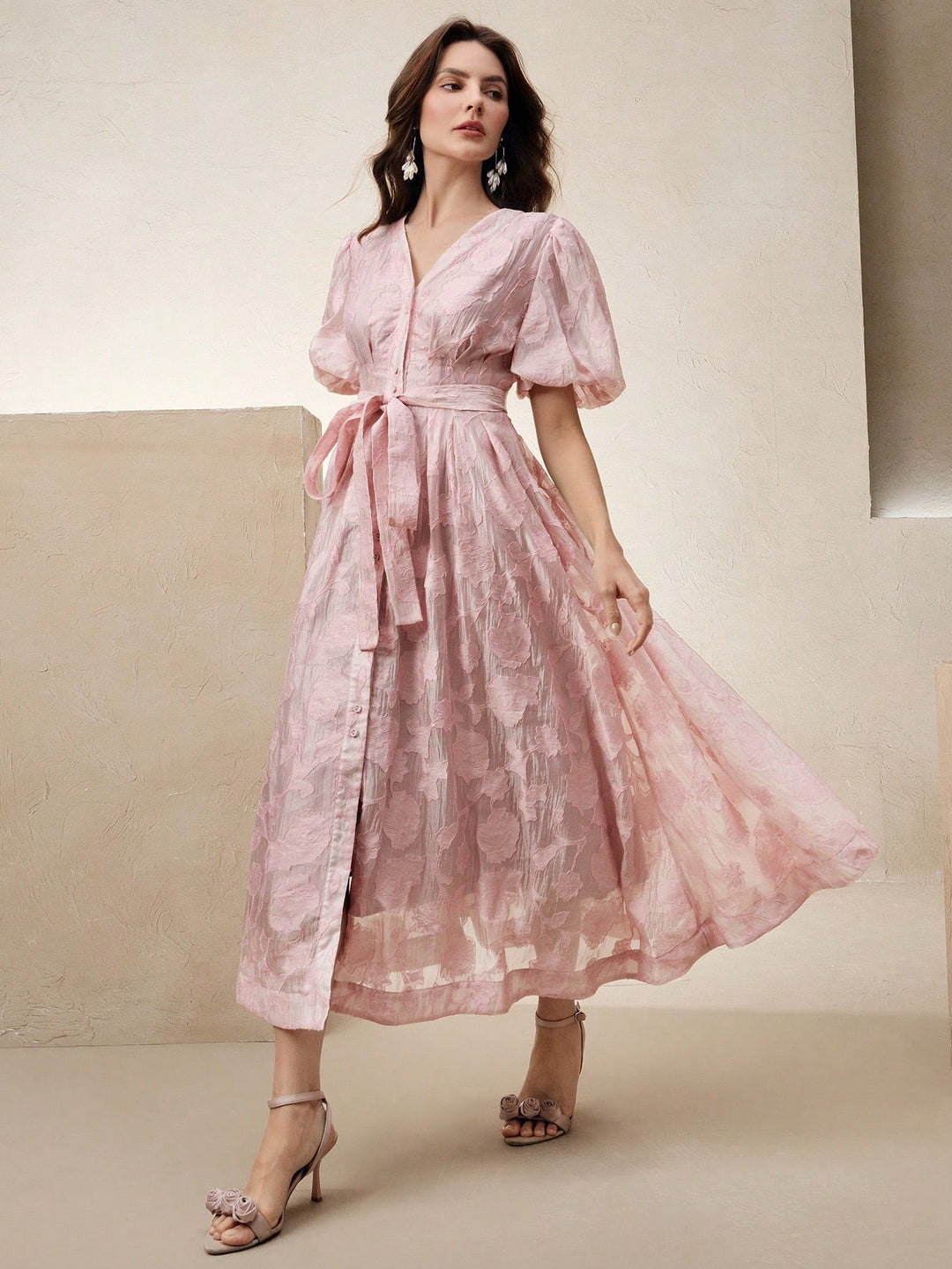 Rochie midi SHEIN, roz