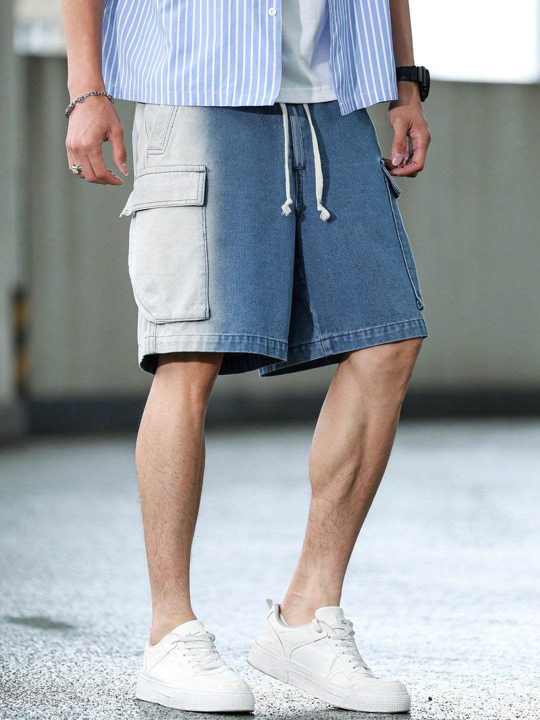 Pantaloni scurți SHEIN, albastru