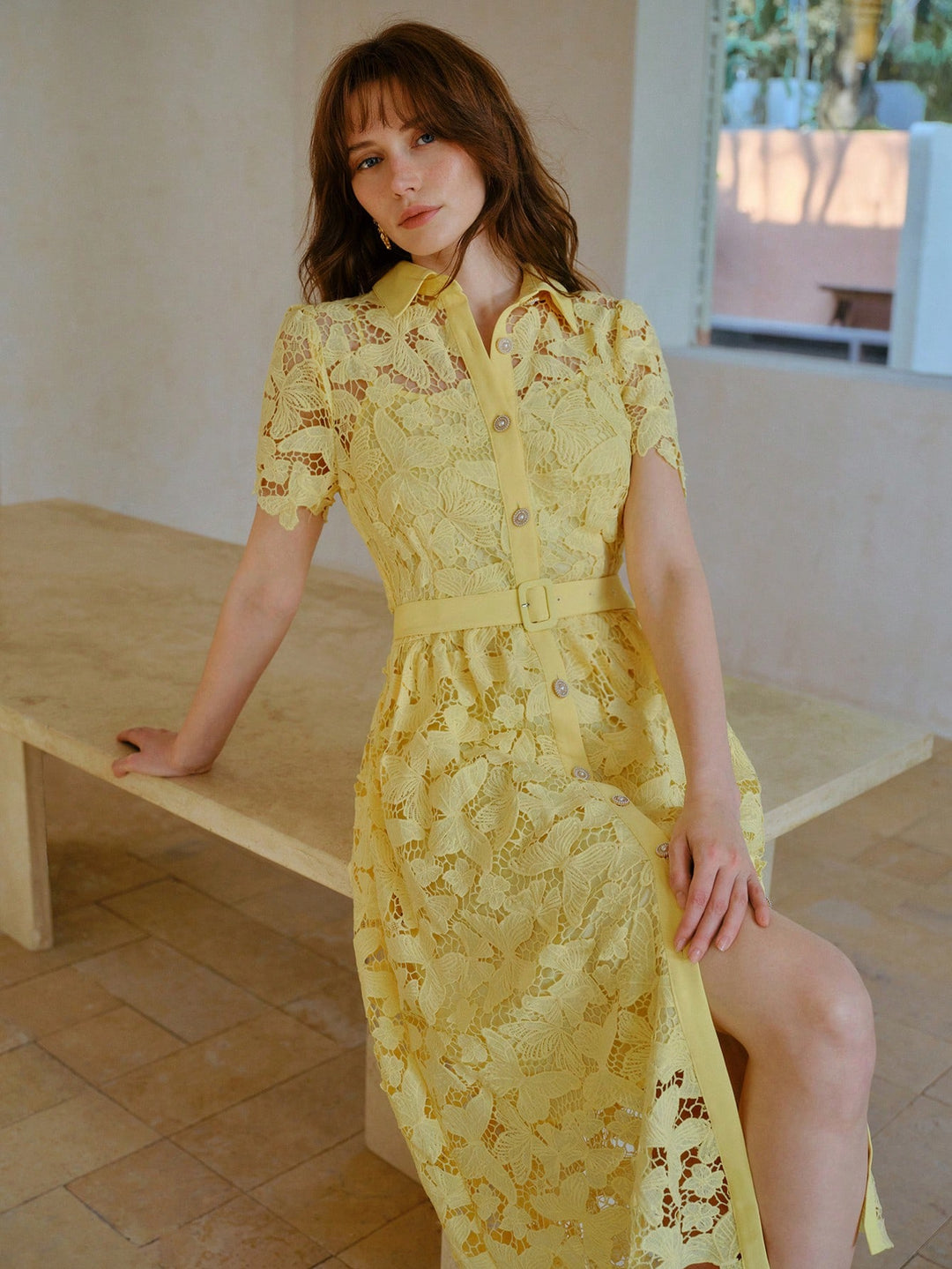 Rochie midi SHEIN, galben