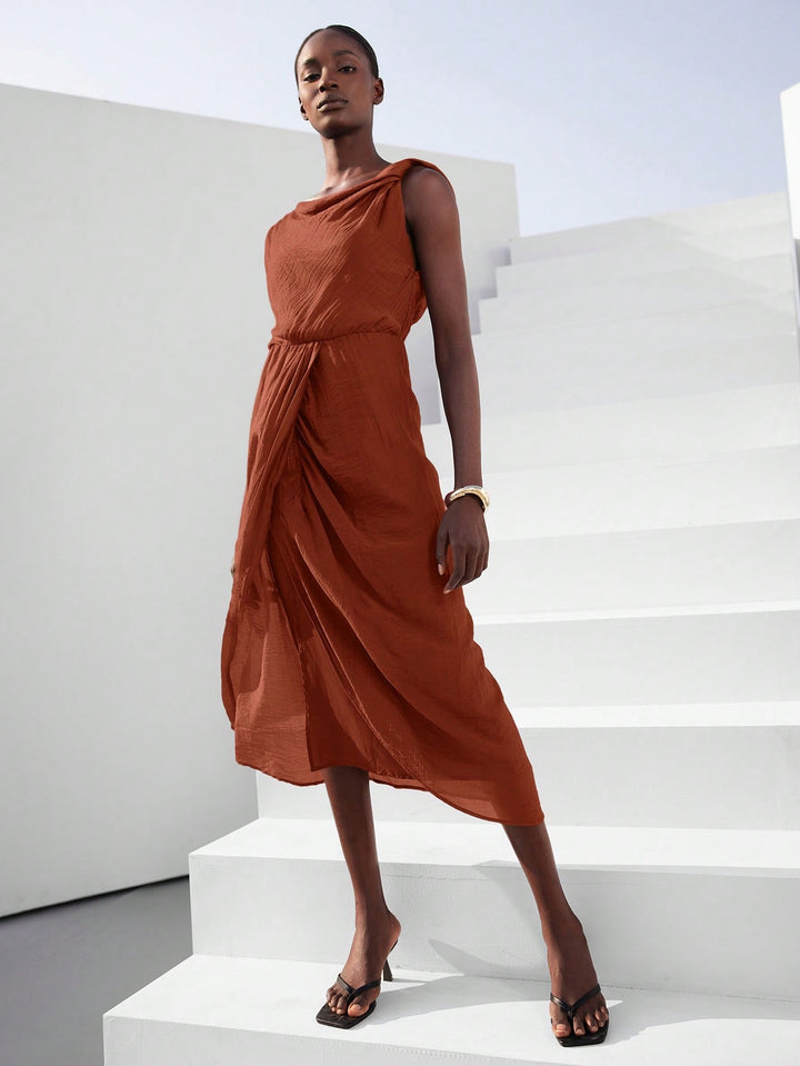 Rochie maxi SHEIN, maro