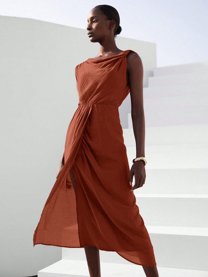 Rochie maxi SHEIN, maro