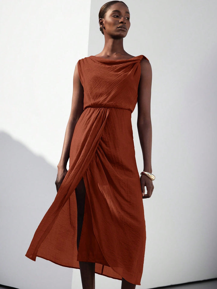 Rochie maxi SHEIN, maro