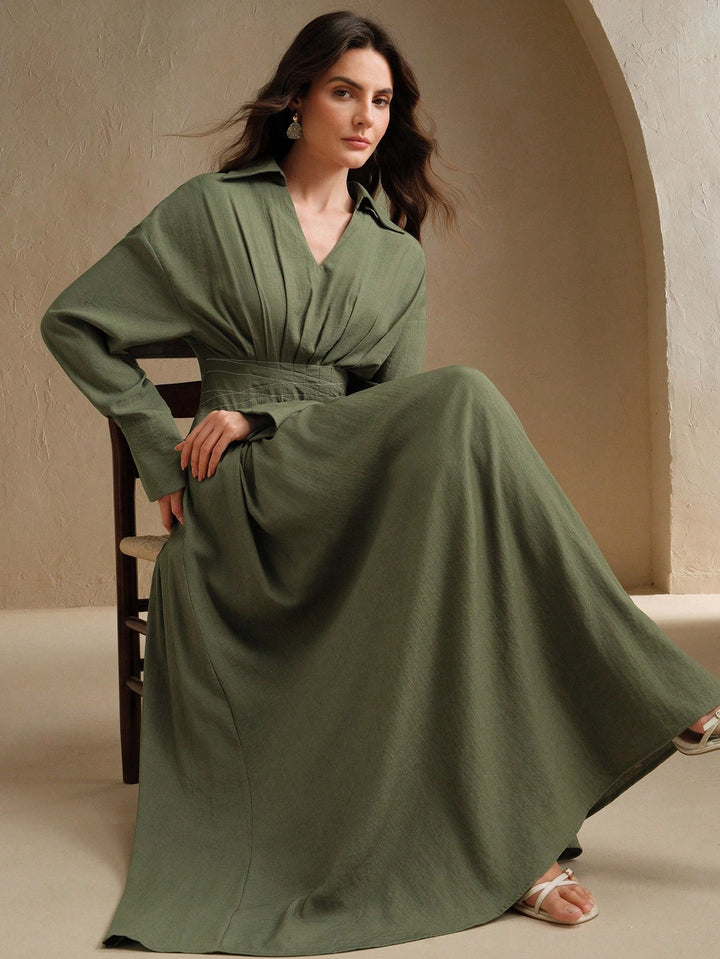 Rochie midi SHEIN, kaki