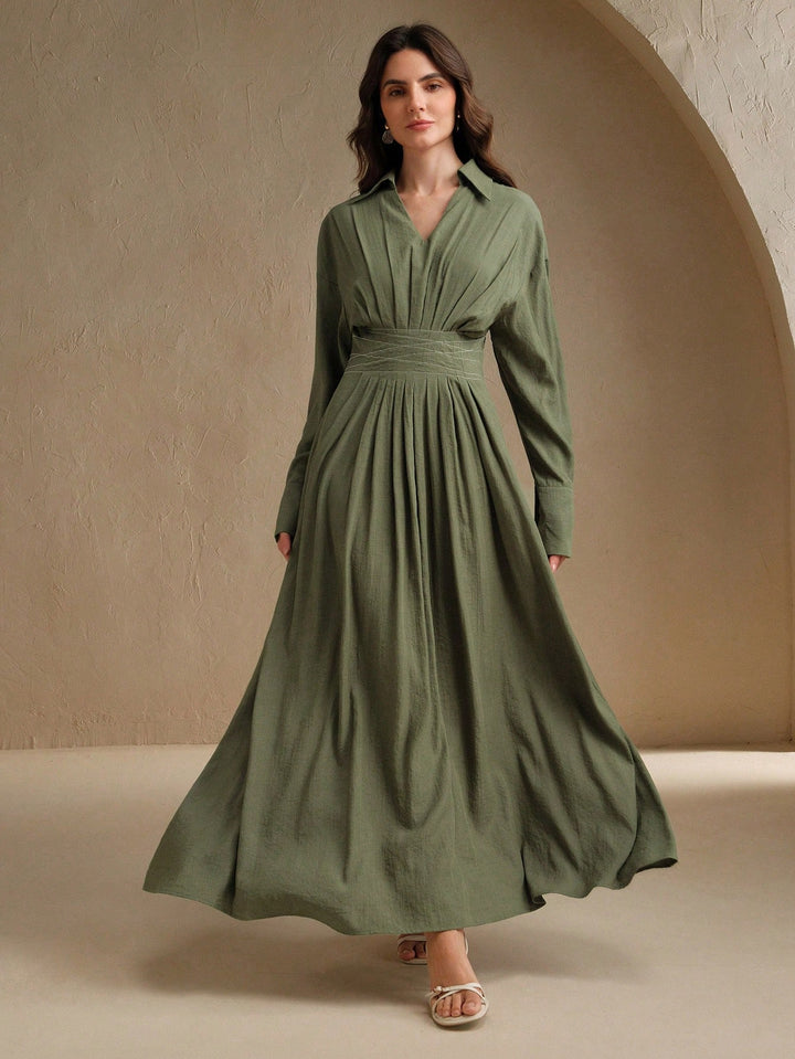 Rochie midi SHEIN, kaki