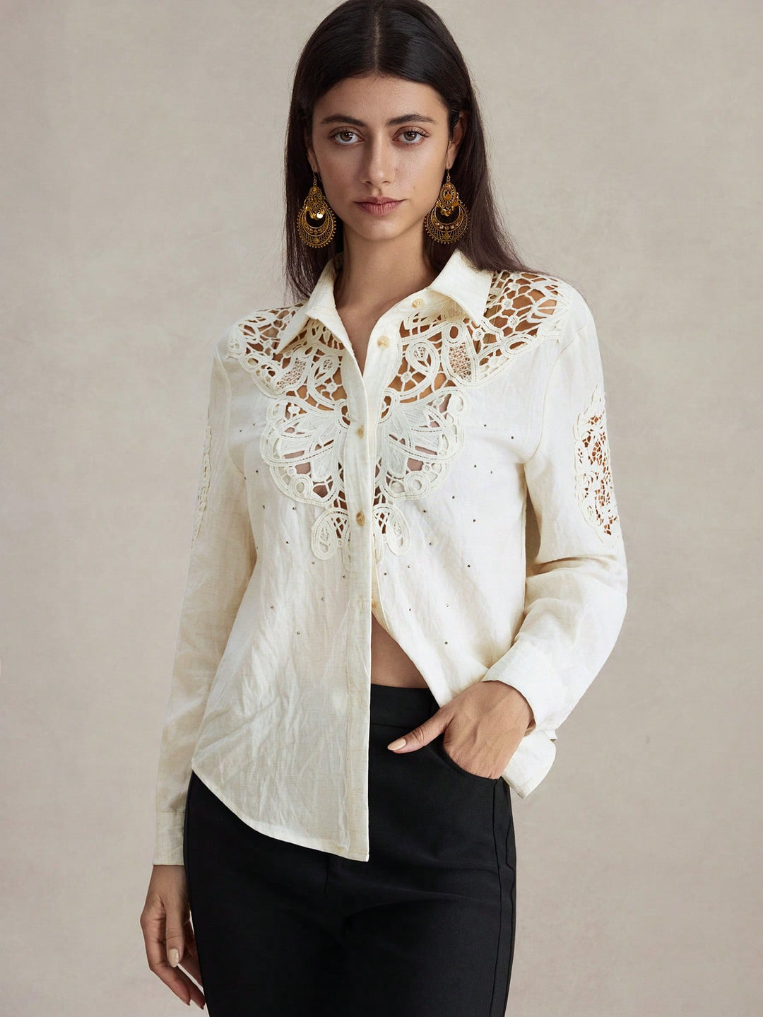SHEIN ing, krémszínű