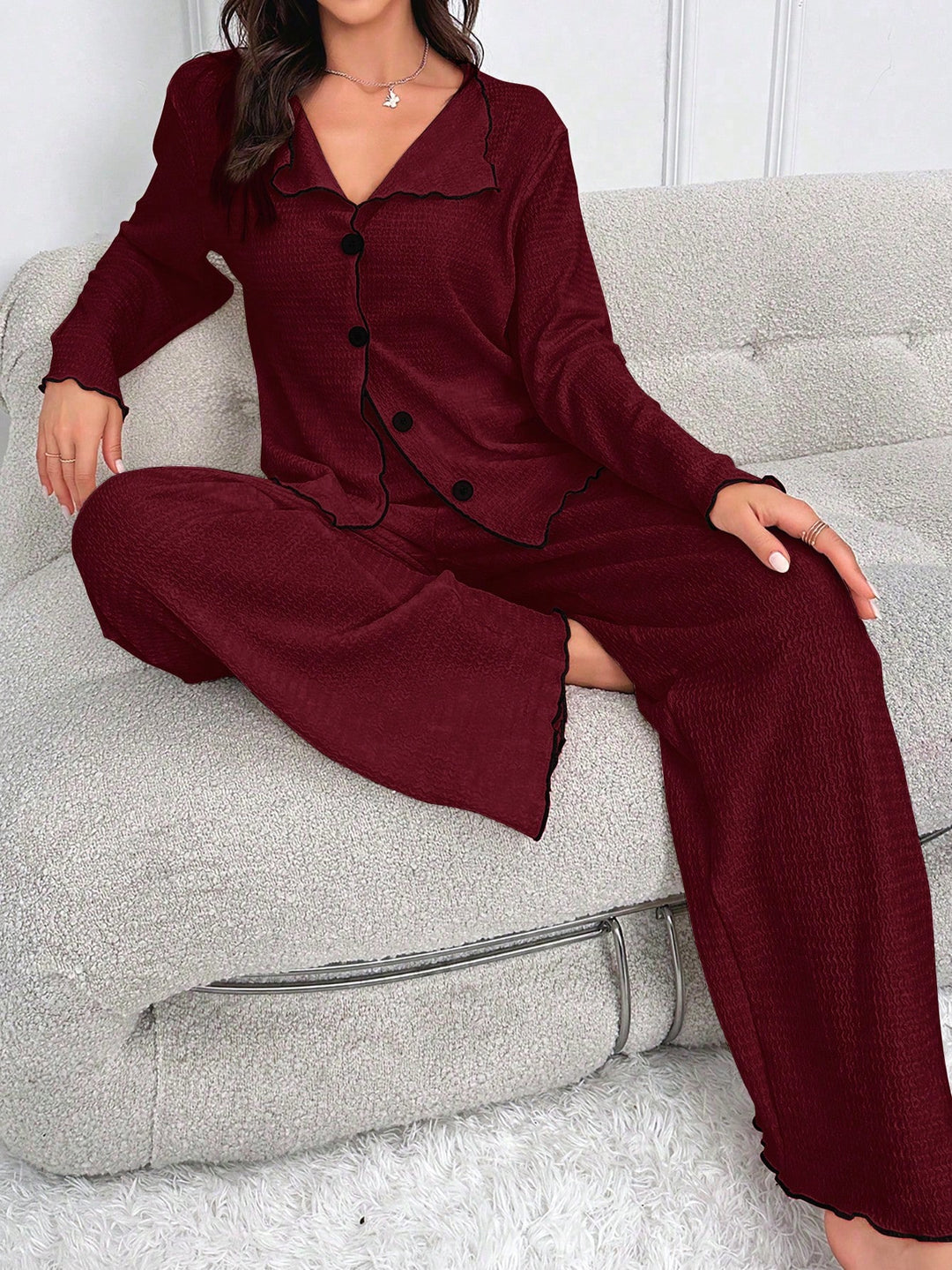 Pijama SHEIN, vișiniu