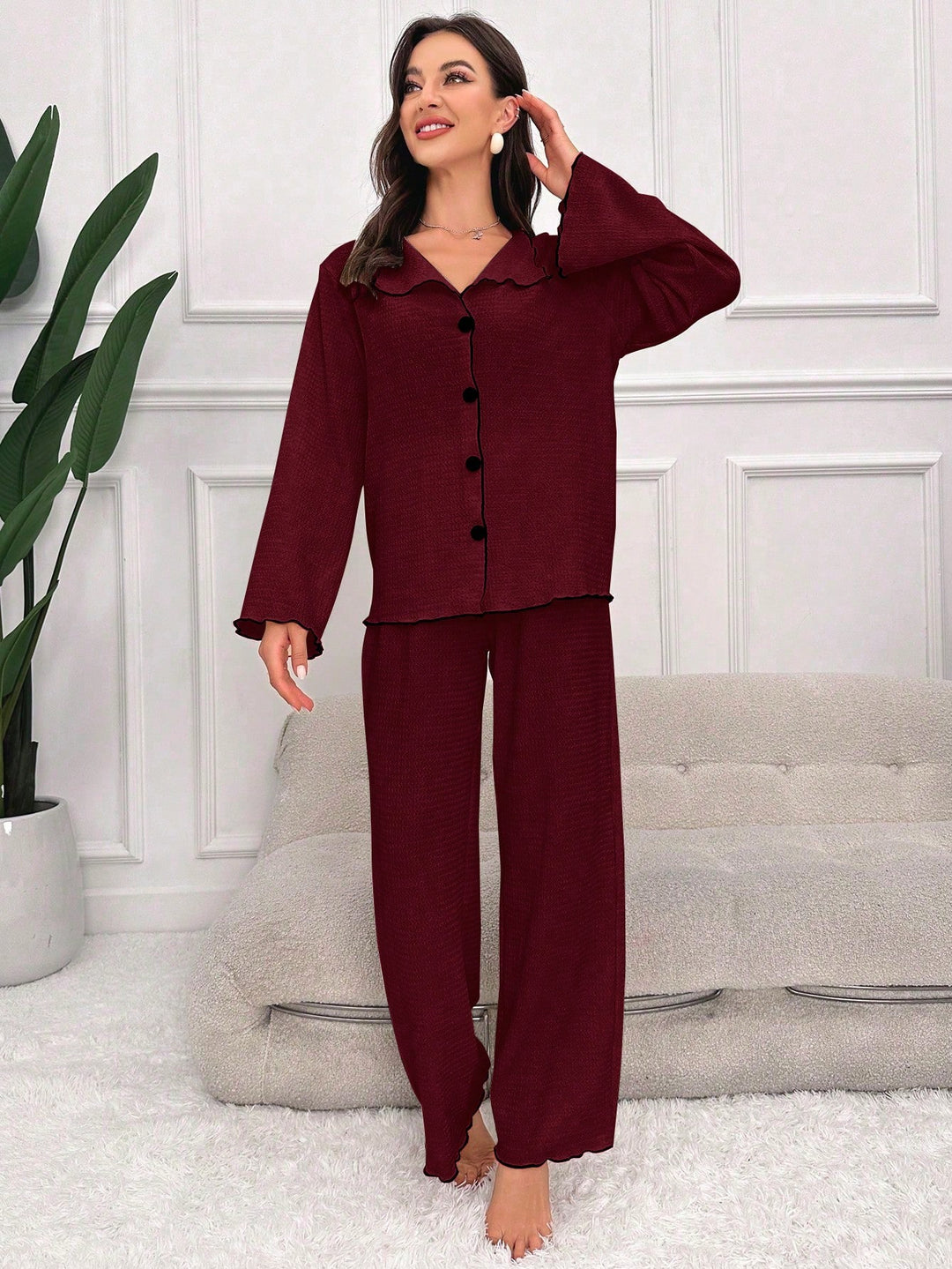 Pijama SHEIN, vișiniu