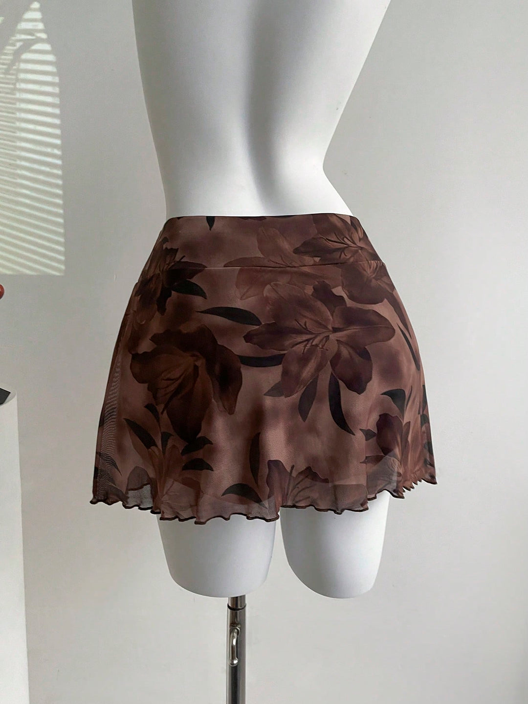 Shein mini szoknya, barna