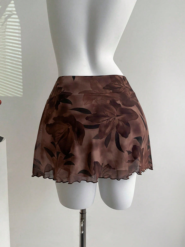 Shein mini szoknya, barna