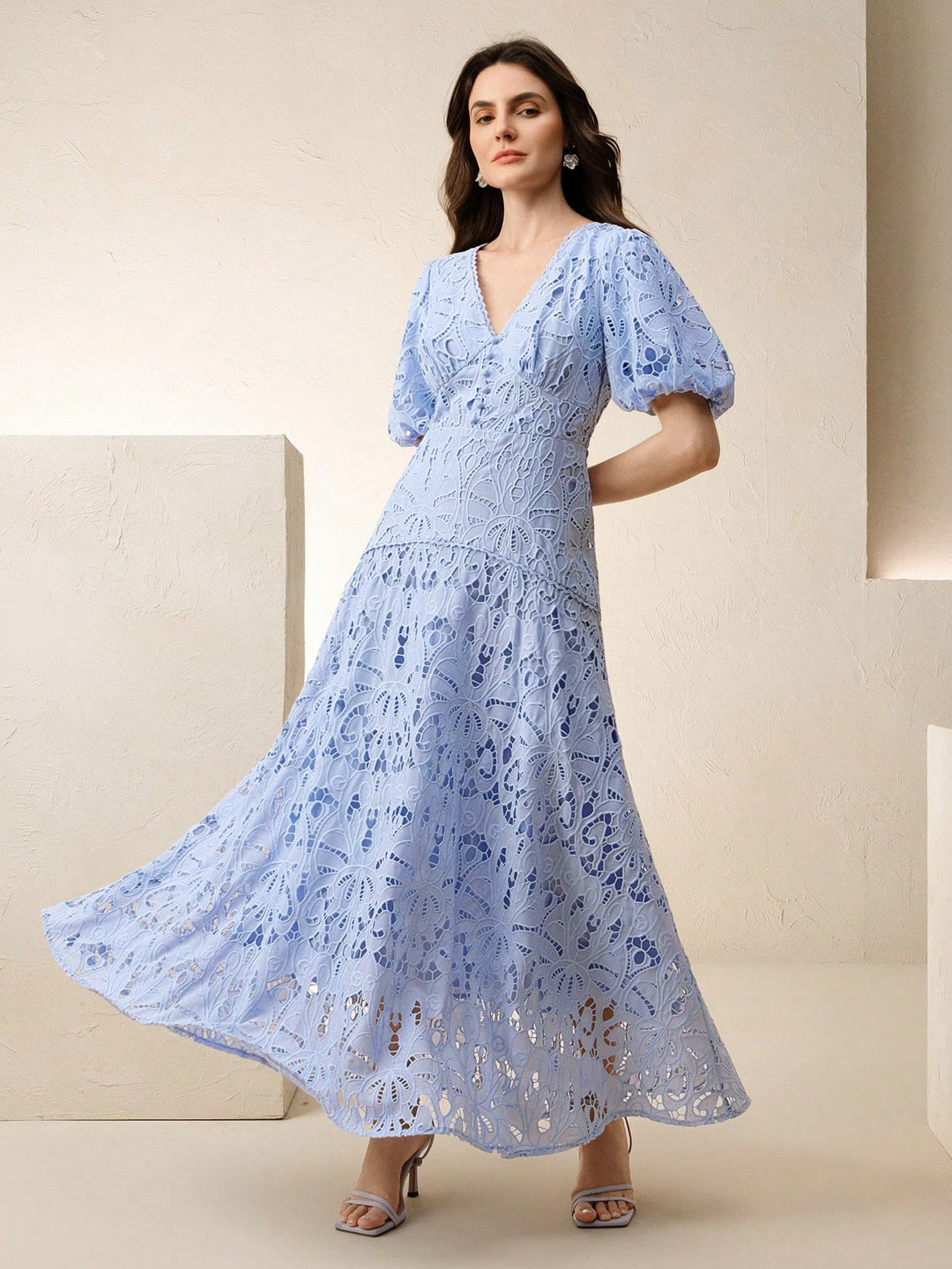 SHEIN midi ruha, kék