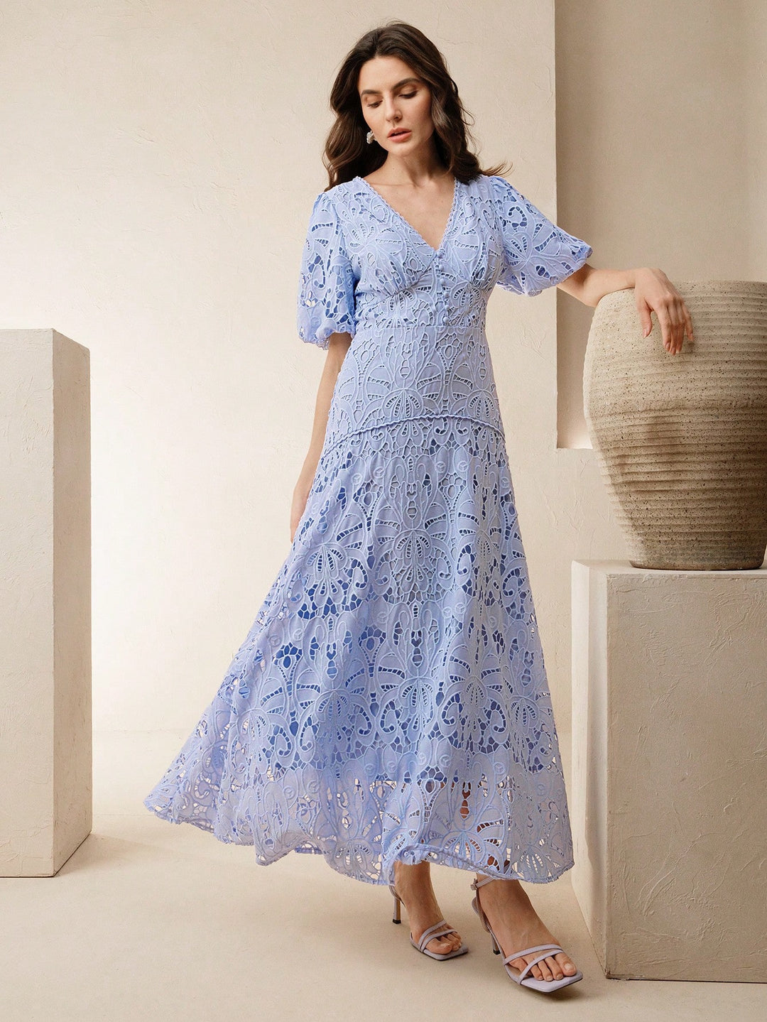 SHEIN midi ruha, kék