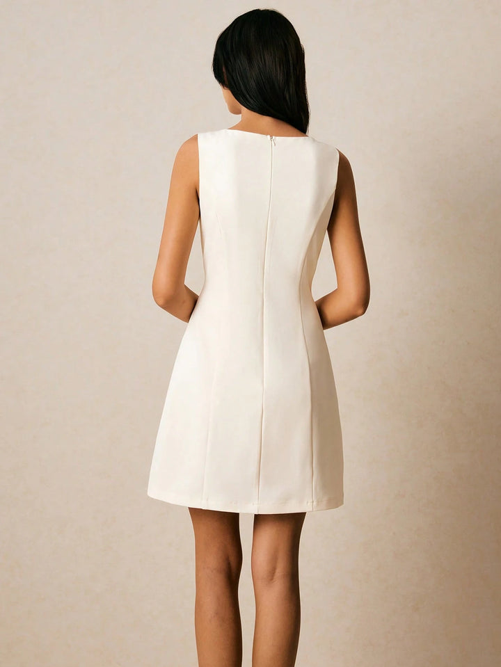 Shein mini ruha, ekrü