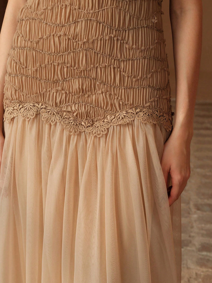 SHEIN maxi ruha, bézs