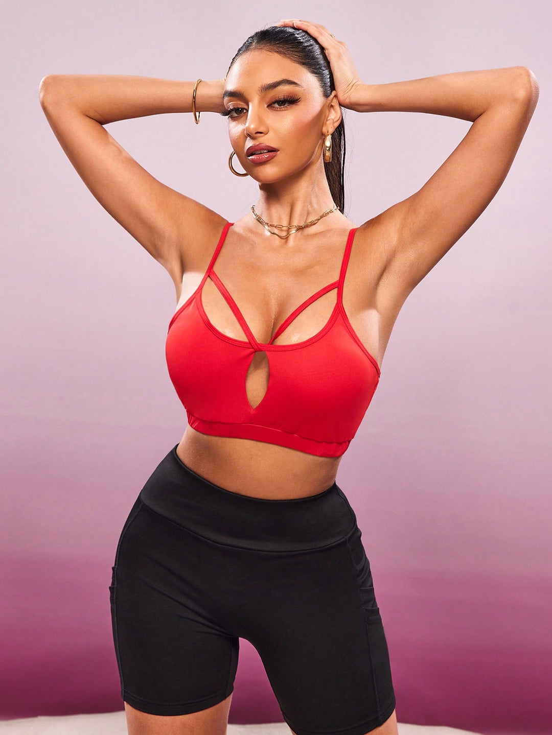 SHEIN sportmelltartó, piros
