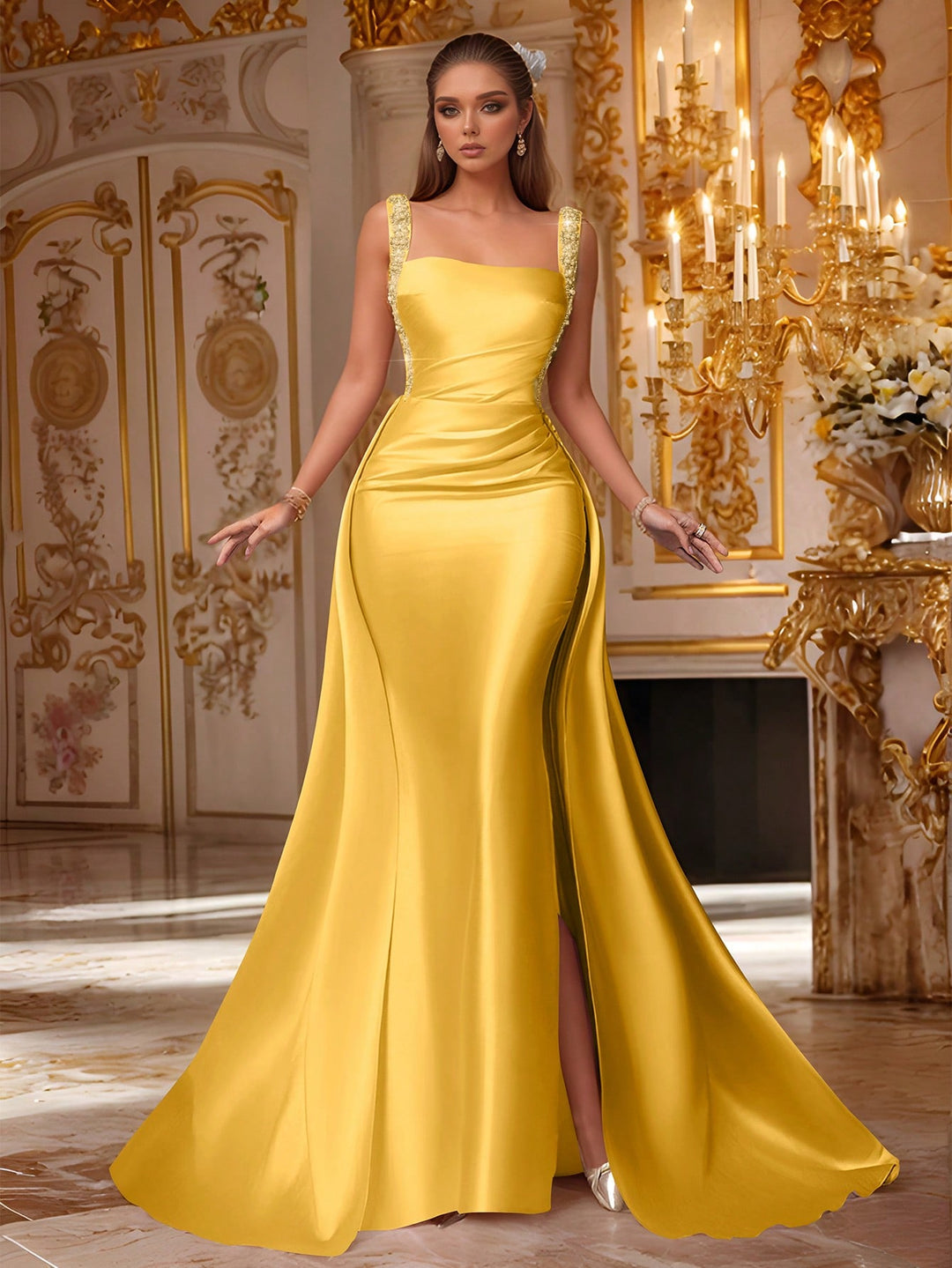 Rochie de ocazie SHEIN, galben