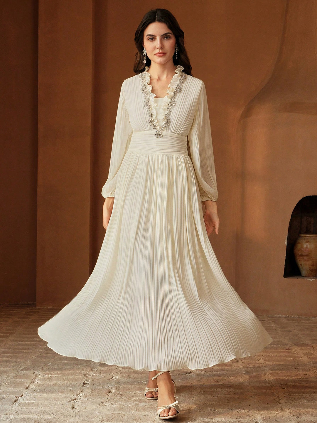Rochie maxi SHEIN, portocaliu