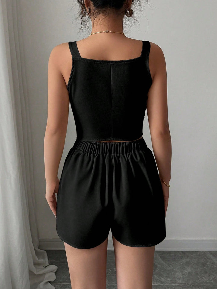 Pantaloni scurți SHEIN, negru