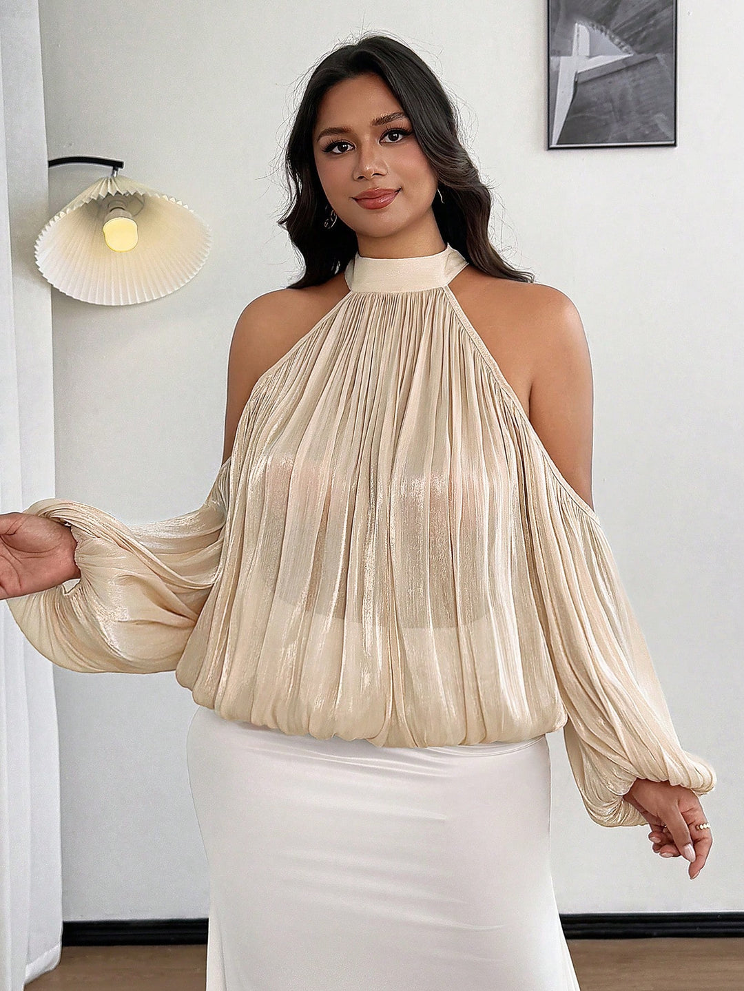 SHEIN blúz, bézs