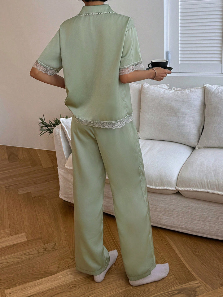 Compleu pijamale SHEIN, verde