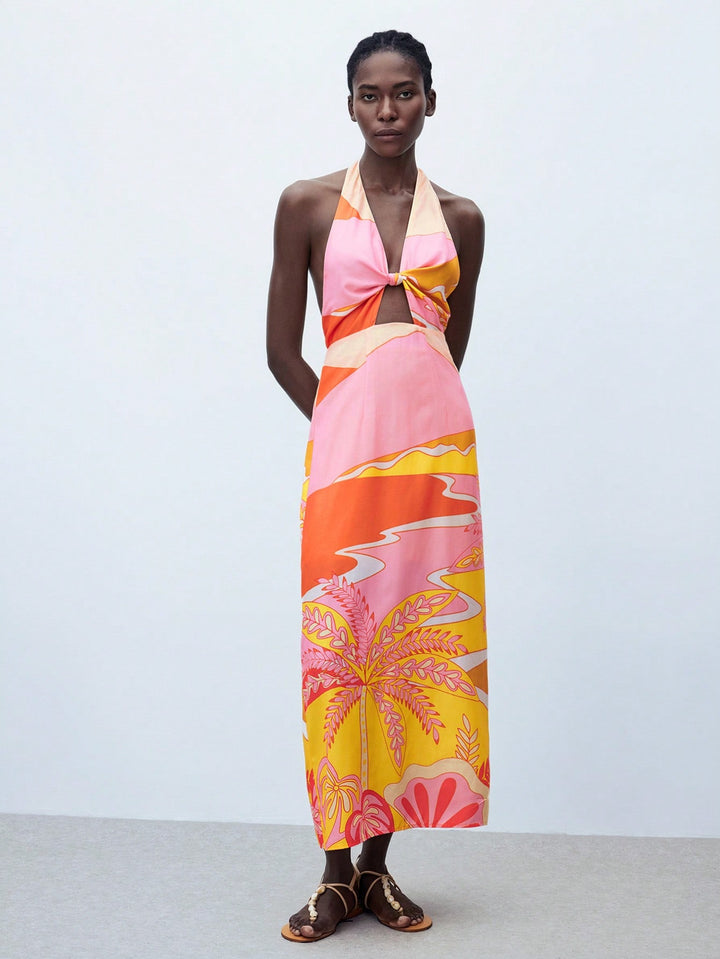 Rochie maxi SHEIN, portocaliu