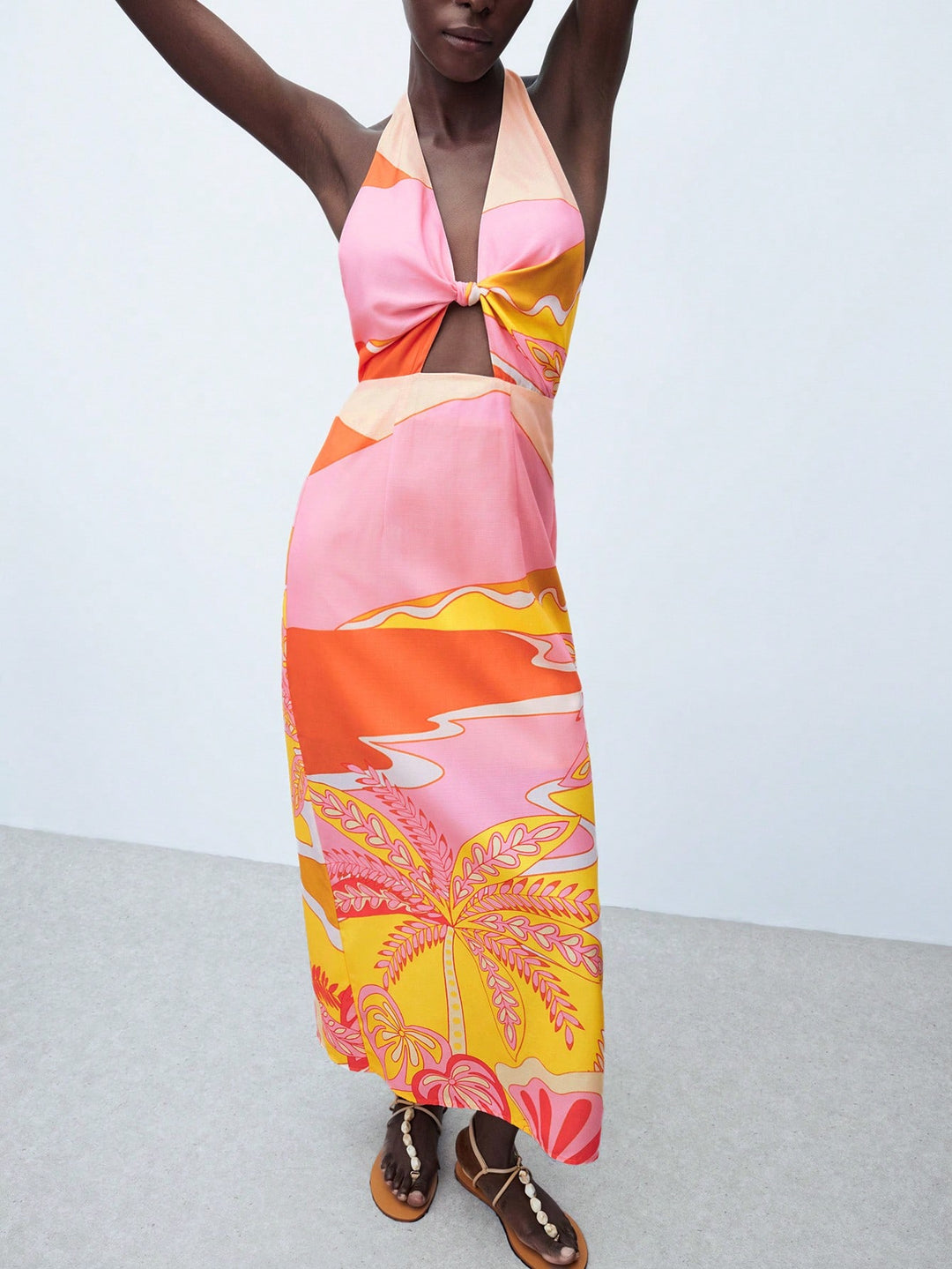 Rochie maxi SHEIN, portocaliu
