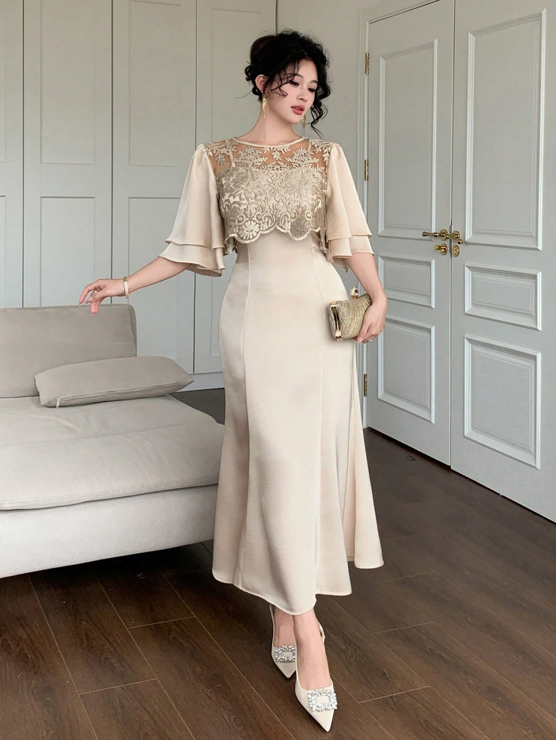 Rochie maxi SHEIN, portocaliu