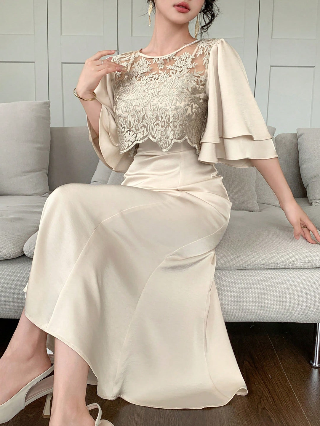 Rochie maxi SHEIN, portocaliu