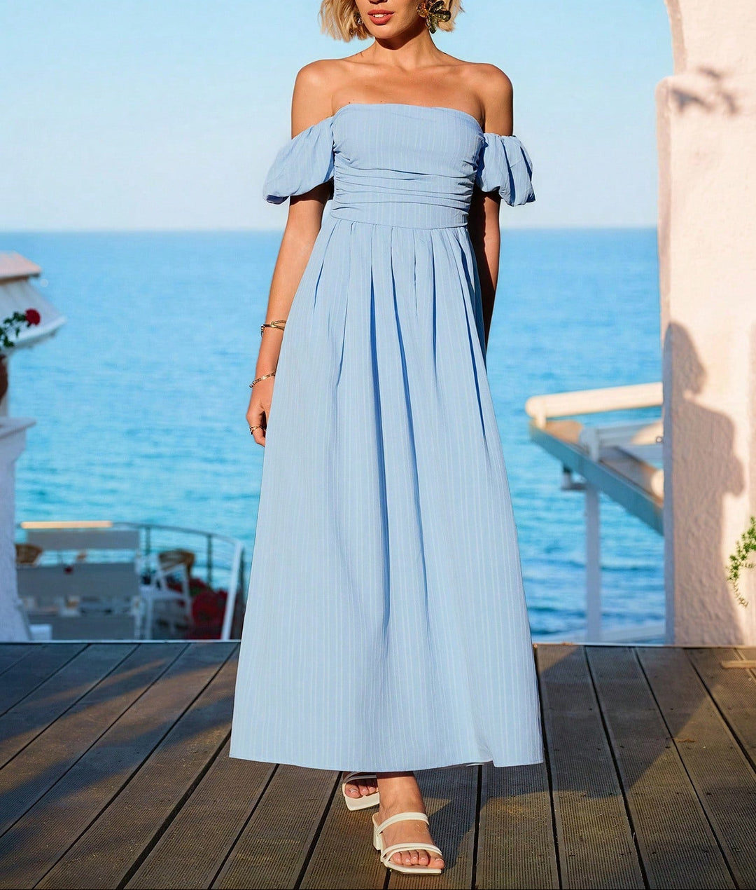 SHEIN maxi ruha, kék