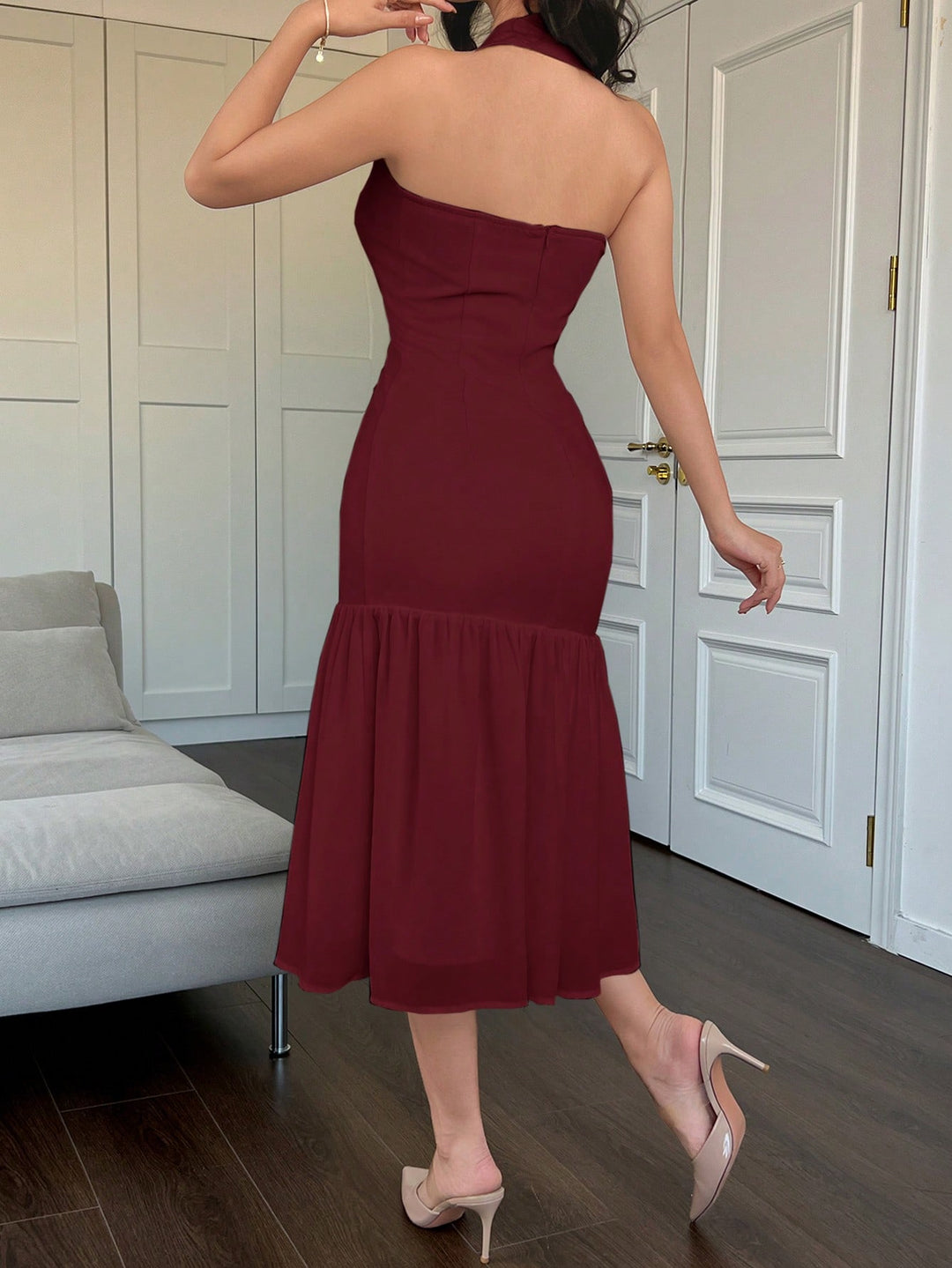 Rochie midi SHEIN, vișiniu